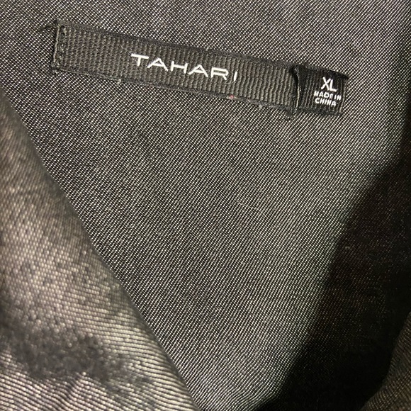 TAHARI Black Gray Steel Snap Front~Pockets~Applets~Cuffs Size XL - Picture 11 of 11